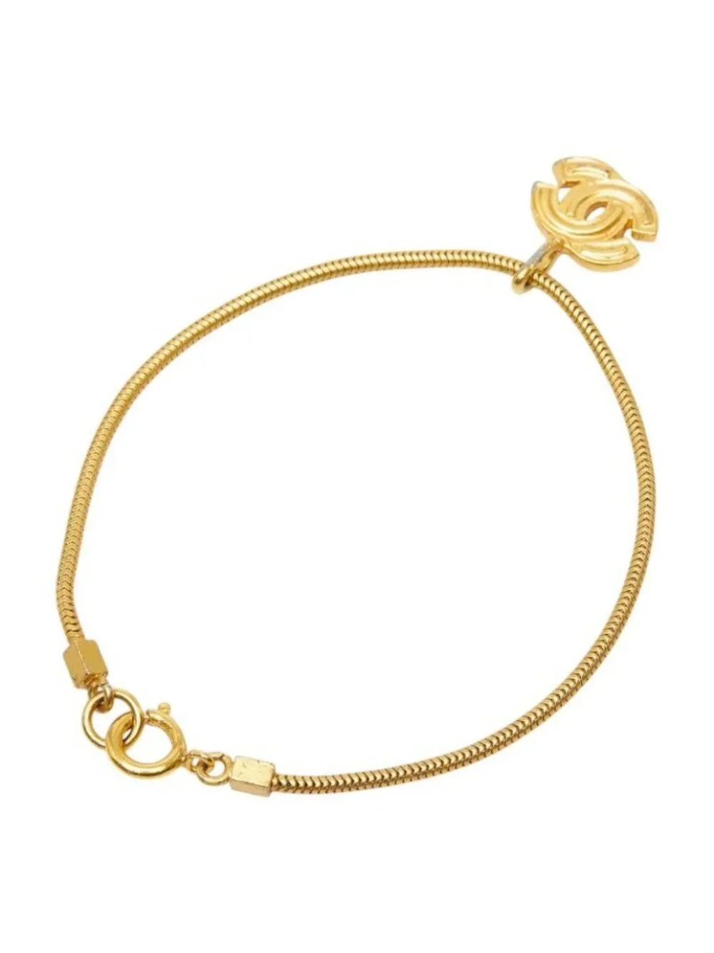 Chanel CC Logo Bracelet Gold Plated